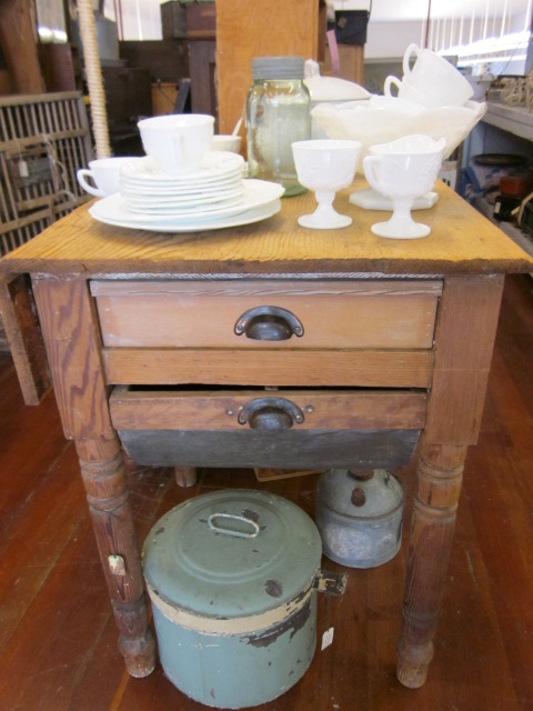 Small Rustic Flour Bin Table
