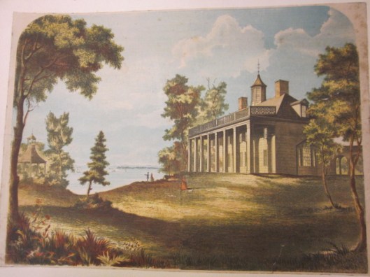 Late 1800's Colored Print of Mount Vernon